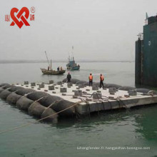 Équipement professionnel de bateau de sauvetage flottant airbag en caoutchouc / ponton de récupération utilisé pour le lancement et le levage de bateau